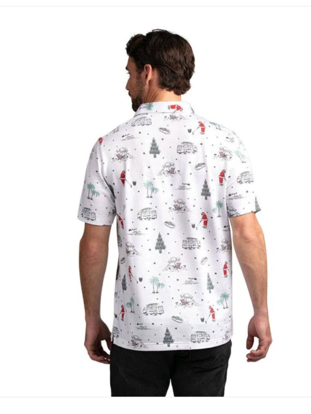TRAVIS MATHEW NWT Holiday Tinsel Tradition Polo Shirt size large